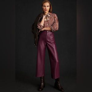 Anthropology Maeve The Collette Faux Leather Pants Purple Size 31